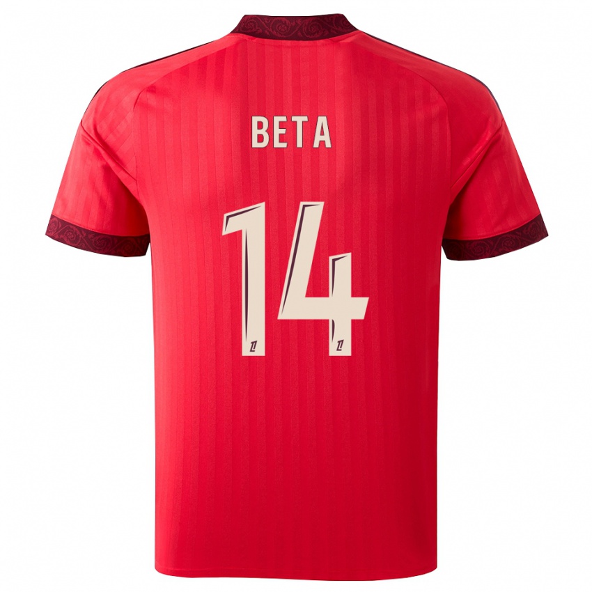 נשים Nathanaël Beta #14 בורגונדי אדום לבן הרחק ג'רזי 2026/27 חולצה קצרה
