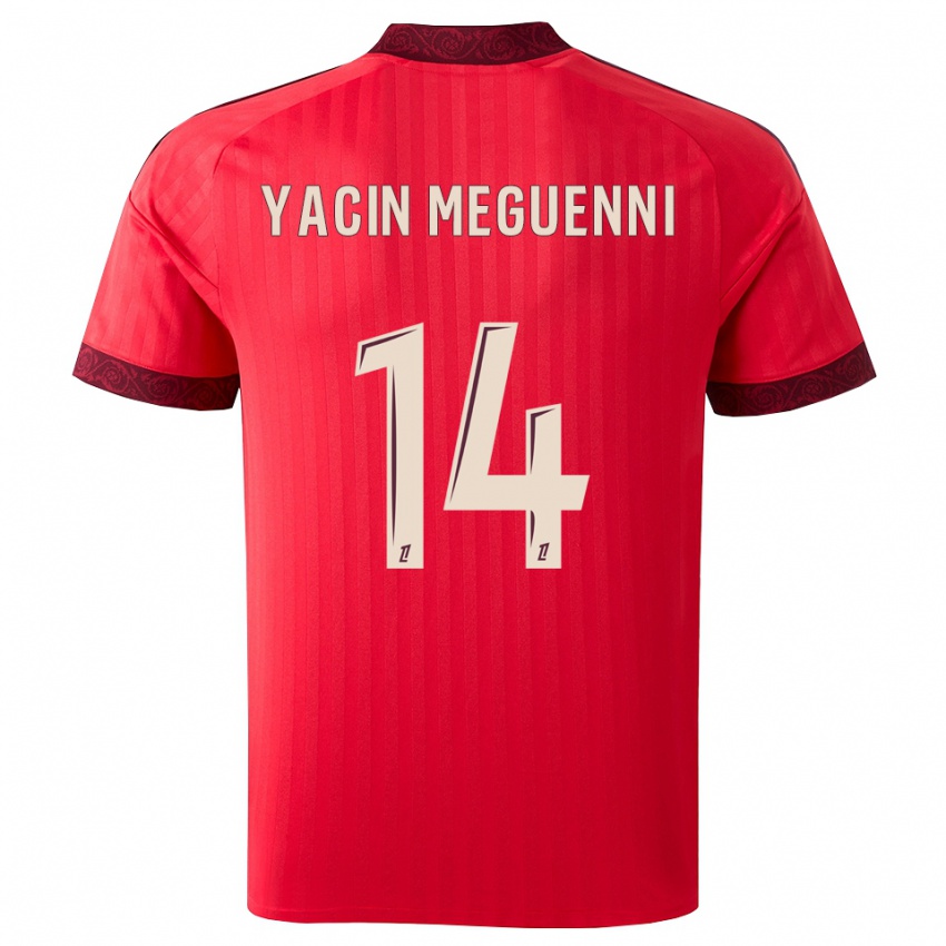 נשים Mohamed Yacin Meguenni #14 בורגונדי אדום לבן הרחק ג'רזי 2026/27 חולצה קצרה