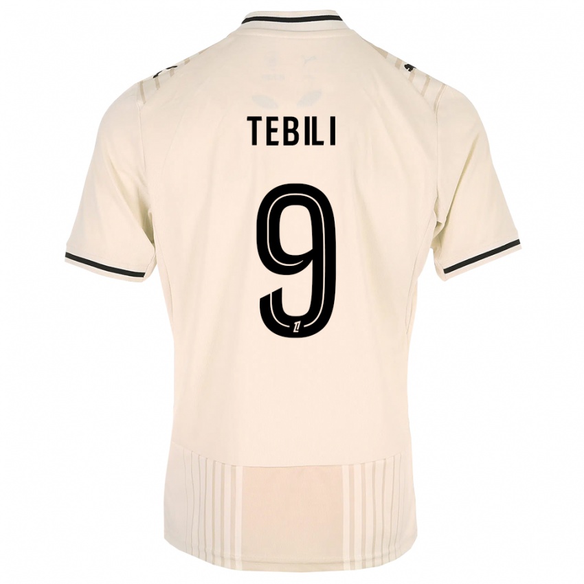 נשים David Tebili #9 תחרה ישנה שחור לבן עתיק הרחק ג'רזי 2026/27 חולצה קצרה