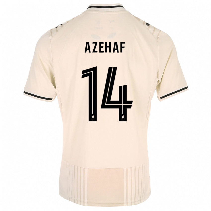 נשים Aïssa Azehaf #14 תחרה ישנה שחור לבן עתיק הרחק ג'רזי 2026/27 חולצה קצרה