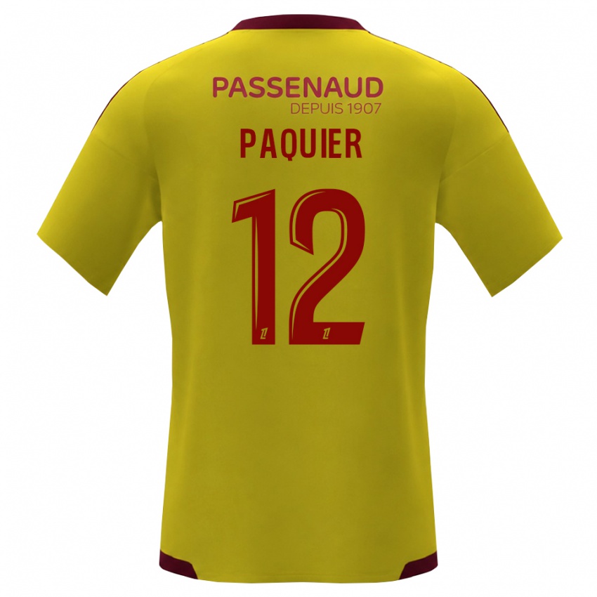 נשים Maxime Paquier #12 צהוב אדום ירוק הרחק ג'רזי 2026/27 חולצה קצרה