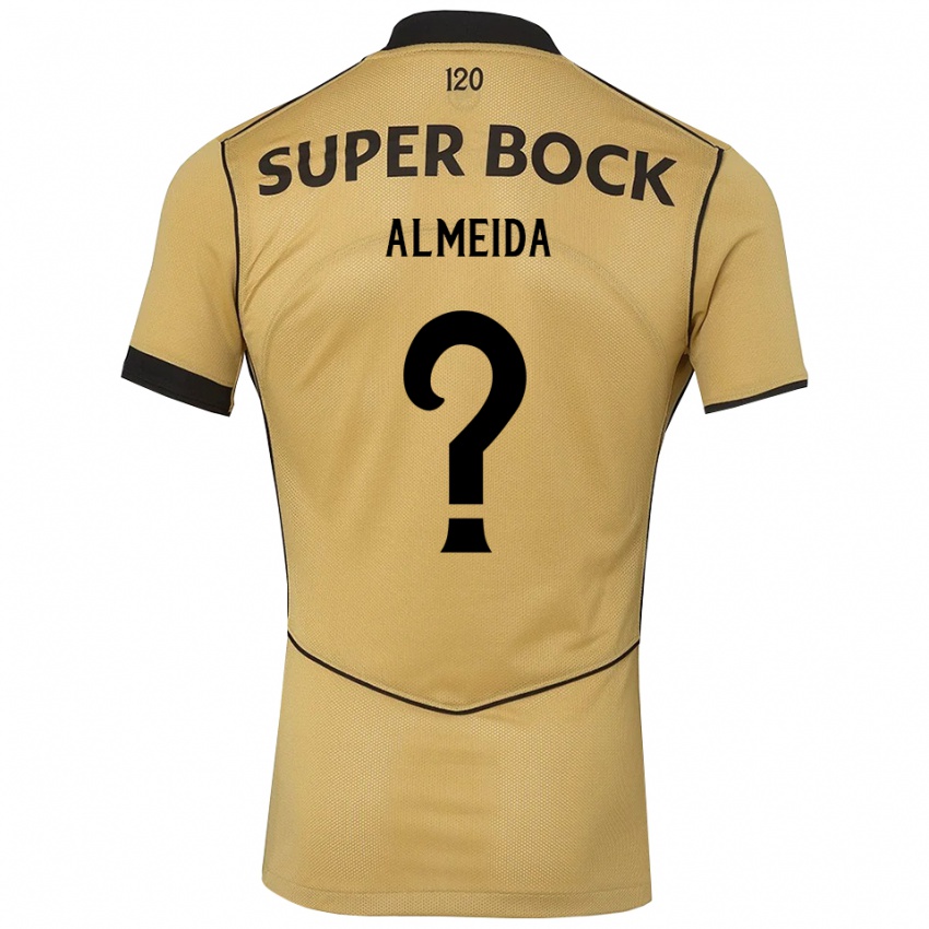 נשים David Almeida #0 זהב שחור הרחק ג'רזי 2026/27 חולצה קצרה