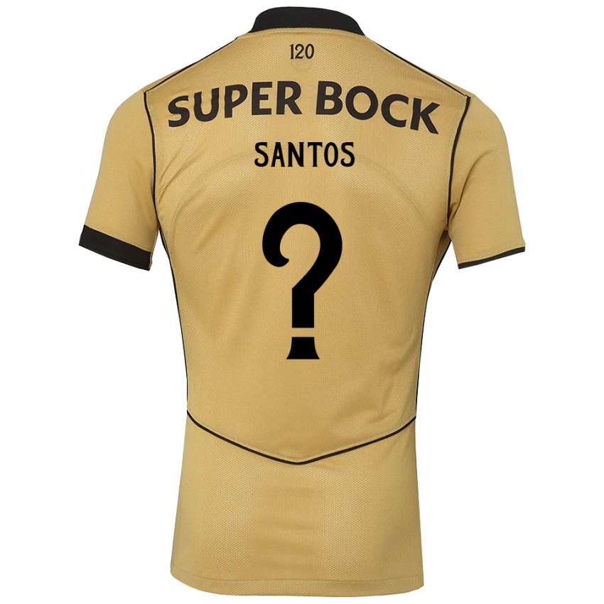 נשים Dinis Santos #0 זהב שחור הרחק ג'רזי 2026/27 חולצה קצרה