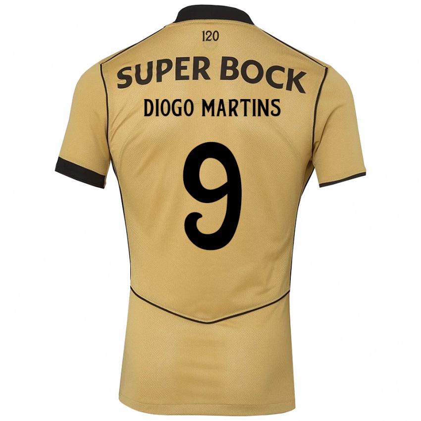 נשים Diogo Martins #9 זהב שחור הרחק ג'רזי 2026/27 חולצה קצרה