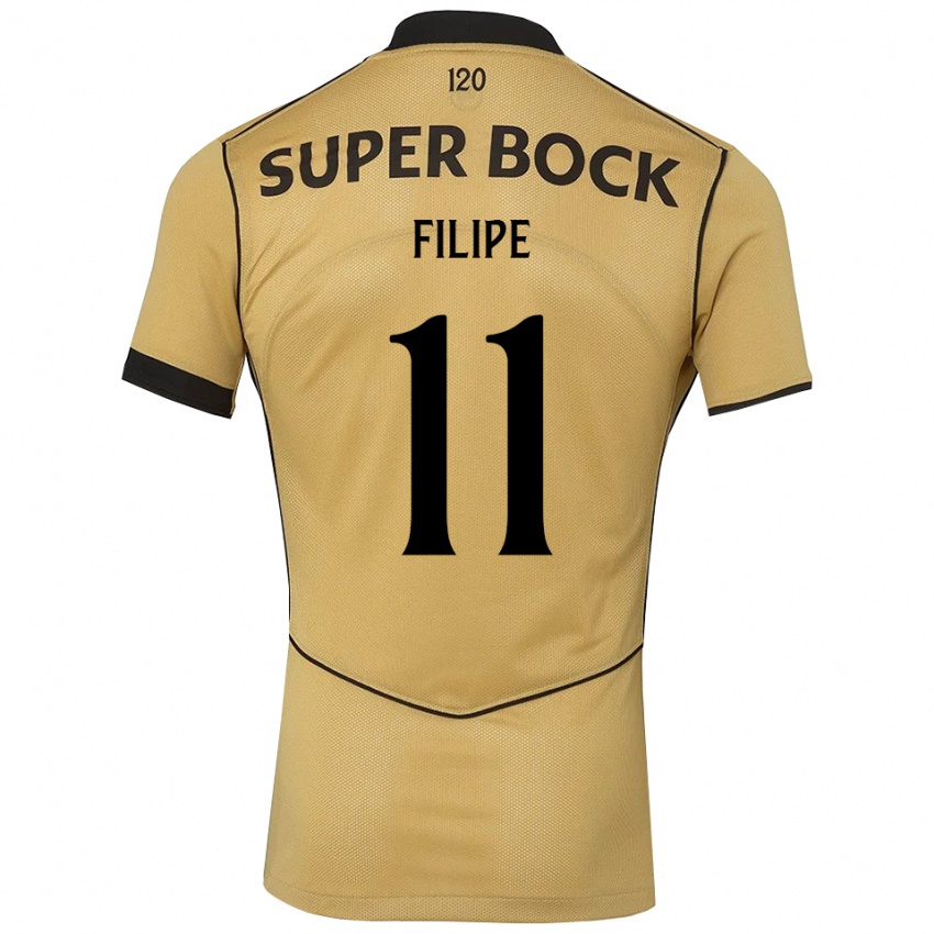 נשים Yanick Filipe #11 זהב שחור הרחק ג'רזי 2026/27 חולצה קצרה