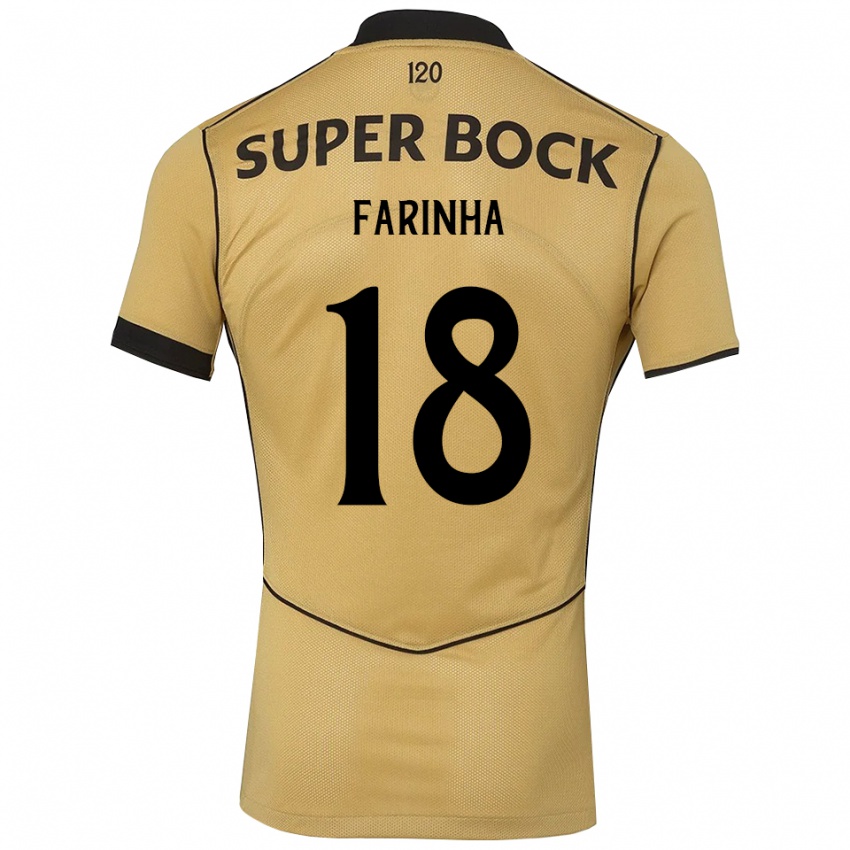 נשים Diego Farinha #18 זהב שחור הרחק ג'רזי 2026/27 חולצה קצרה