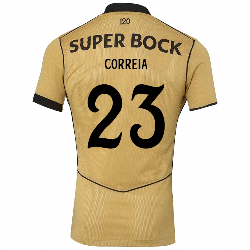 נשים Duarte Correia #23 זהב שחור הרחק ג'רזי 2026/27 חולצה קצרה