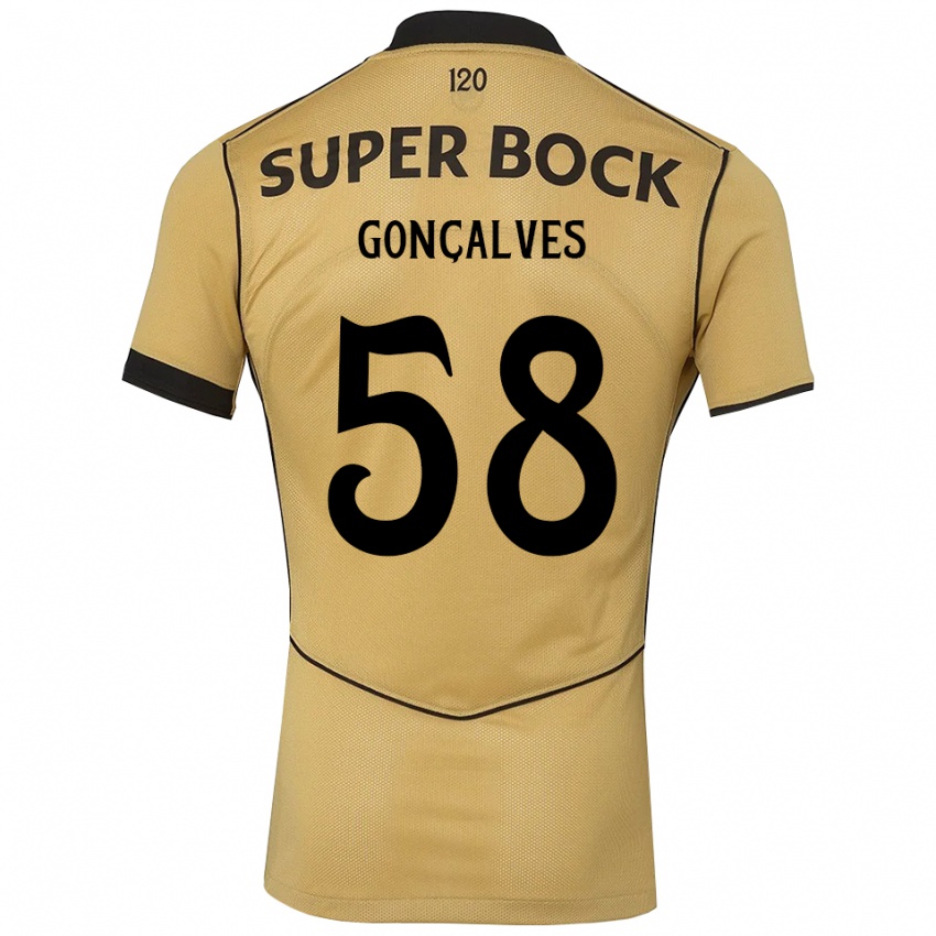 נשים Flávio Gonçalves #58 זהב שחור הרחק ג'רזי 2026/27 חולצה קצרה