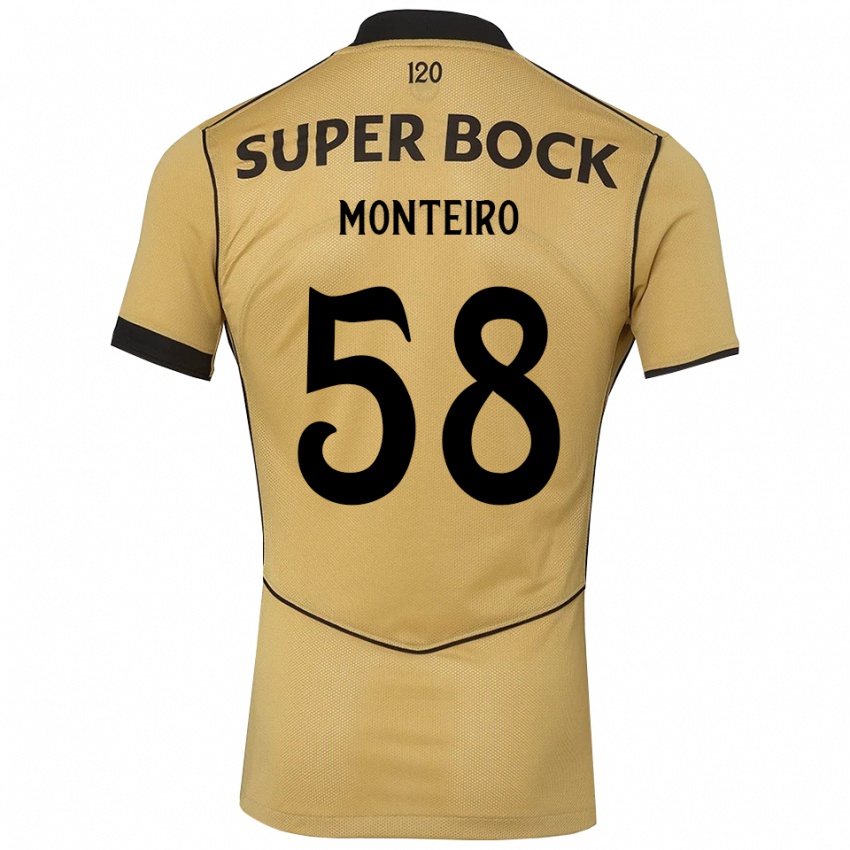 נשים David Monteiro #58 זהב שחור הרחק ג'רזי 2026/27 חולצה קצרה