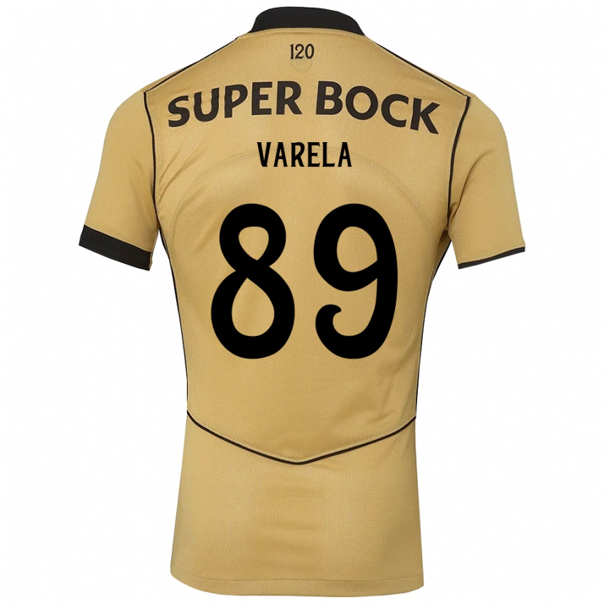 נשים Leonardo Varela #89 זהב שחור הרחק ג'רזי 2026/27 חולצה קצרה