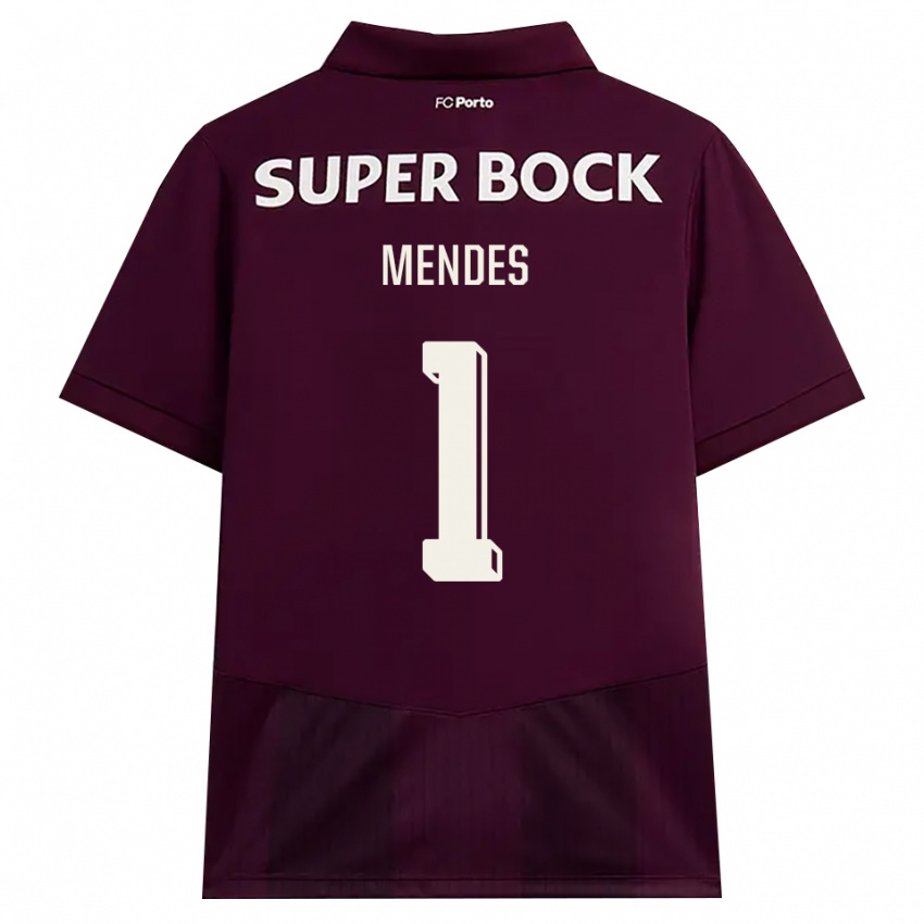 נשים Francisco Mendes #1 בורדו לבן הרחק ג'רזי 2026/27 חולצה קצרה