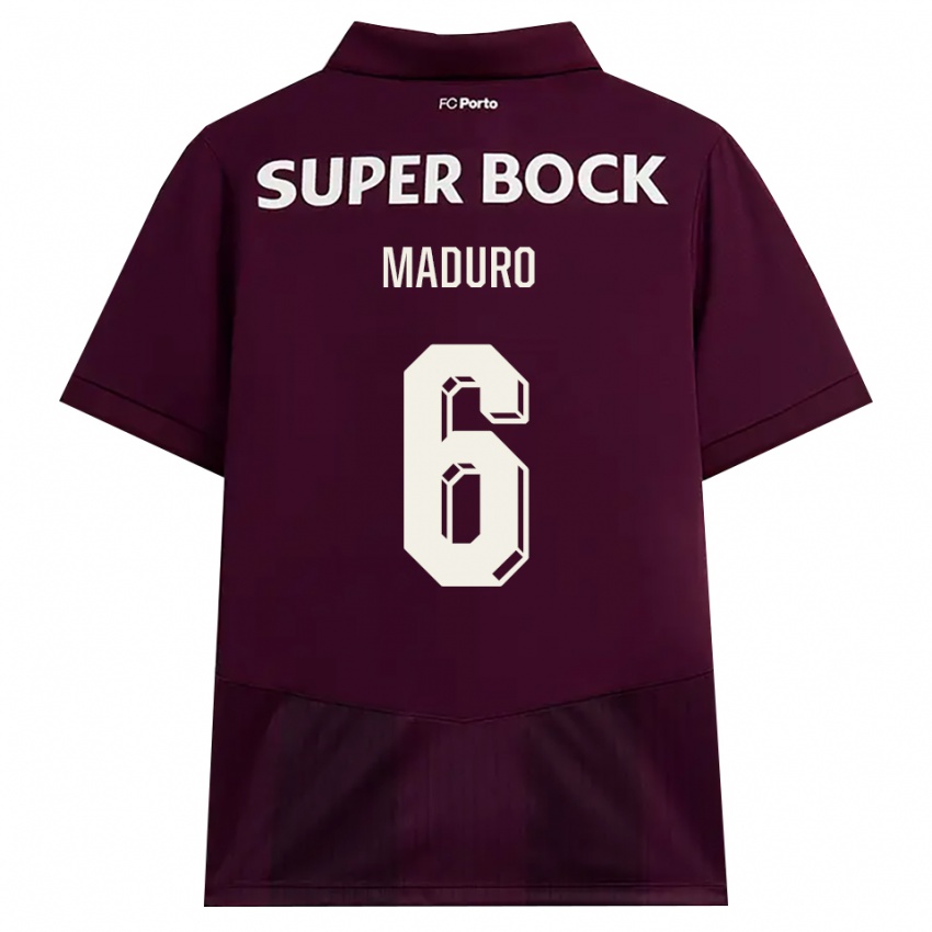 נשים Henrique Maduro #6 בורדו לבן הרחק ג'רזי 2026/27 חולצה קצרה