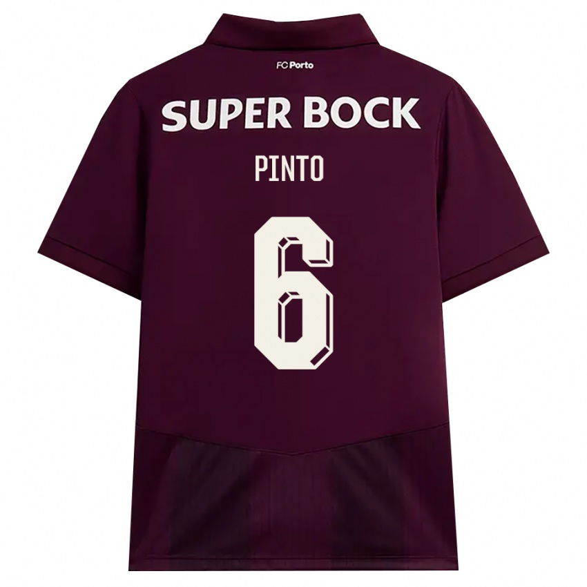 נשים Gonçalo Pinto #6 בורדו לבן הרחק ג'רזי 2026/27 חולצה קצרה