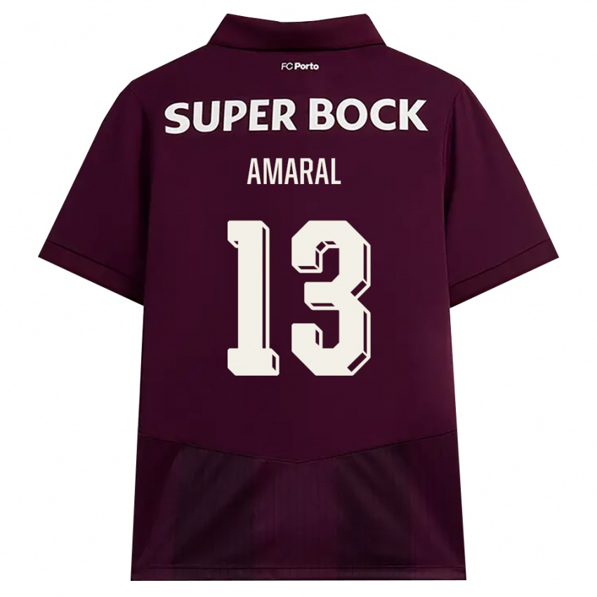 נשים Fábio Amaral #13 בורדו לבן הרחק ג'רזי 2026/27 חולצה קצרה