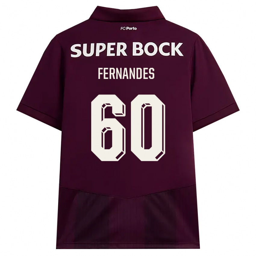 נשים Francisco Fernandes #60 בורדו לבן הרחק ג'רזי 2026/27 חולצה קצרה