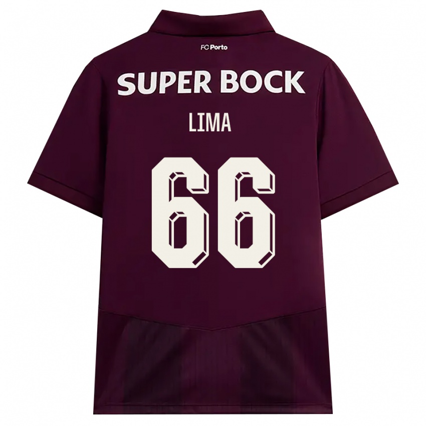 נשים Bernardo Lima #66 בורדו לבן הרחק ג'רזי 2026/27 חולצה קצרה
