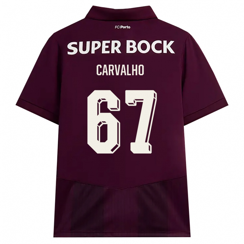 נשים Guilherme Carvalho #67 בורדו לבן הרחק ג'רזי 2026/27 חולצה קצרה