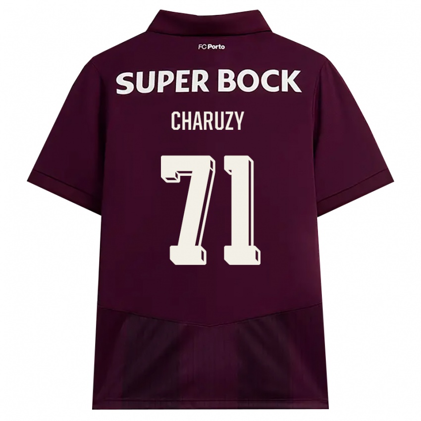 נשים Hubert Charuzy #71 בורדו לבן הרחק ג'רזי 2026/27 חולצה קצרה