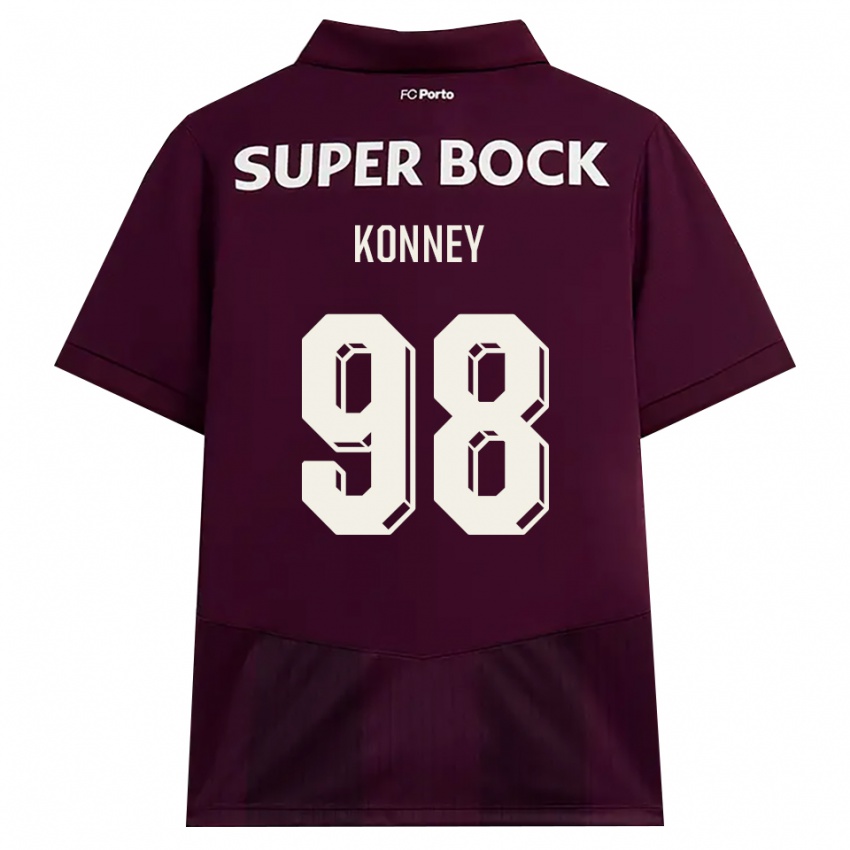 נשים Dennis Konney #98 בורדו לבן הרחק ג'רזי 2026/27 חולצה קצרה