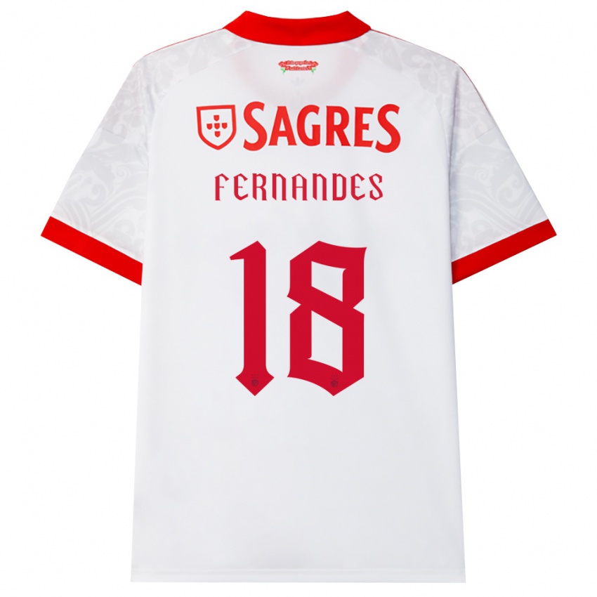 נשים Gonçalo Fernandes #18 לבן אדום צהוב הרחק ג'רזי 2026/27 חולצה קצרה