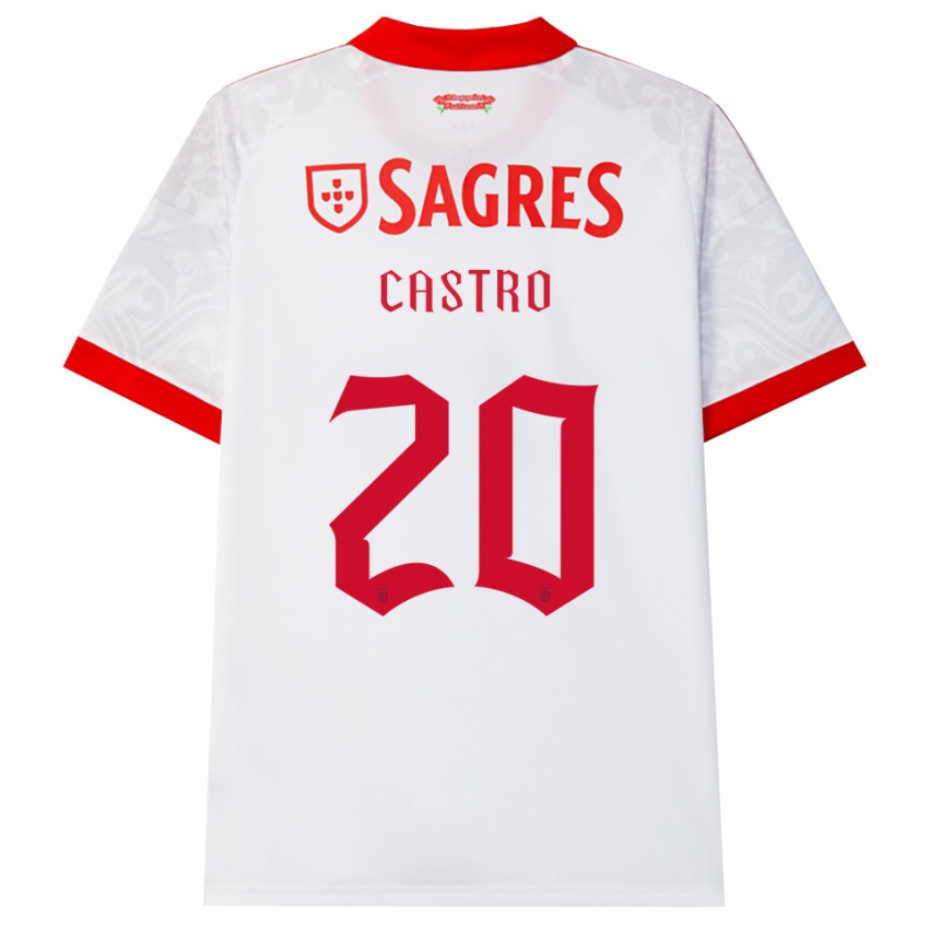 נשים Guilherme Castro #20 לבן אדום צהוב הרחק ג'רזי 2026/27 חולצה קצרה