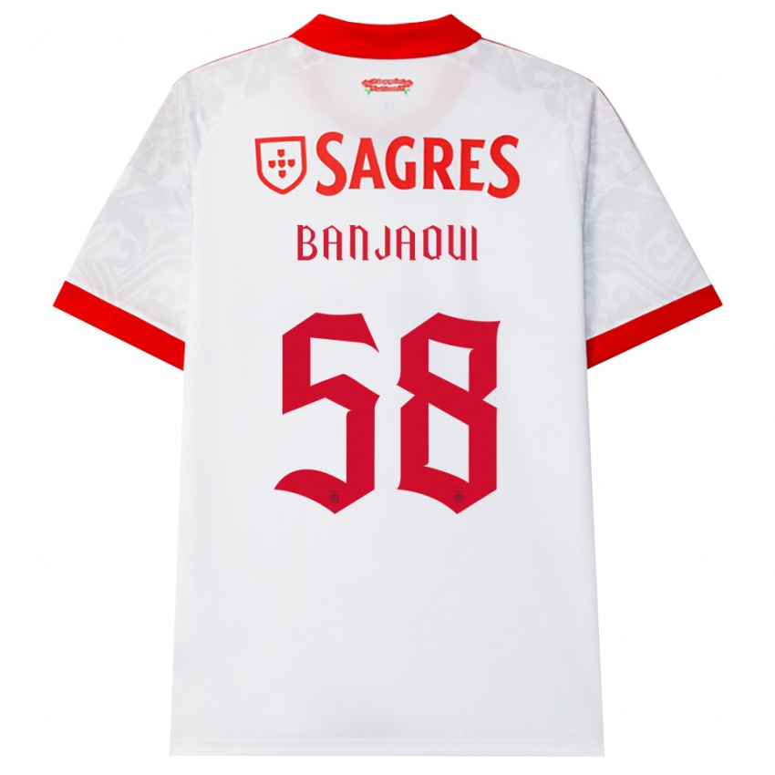 נשים Daniel Banjaqui #58 לבן אדום צהוב הרחק ג'רזי 2026/27 חולצה קצרה
