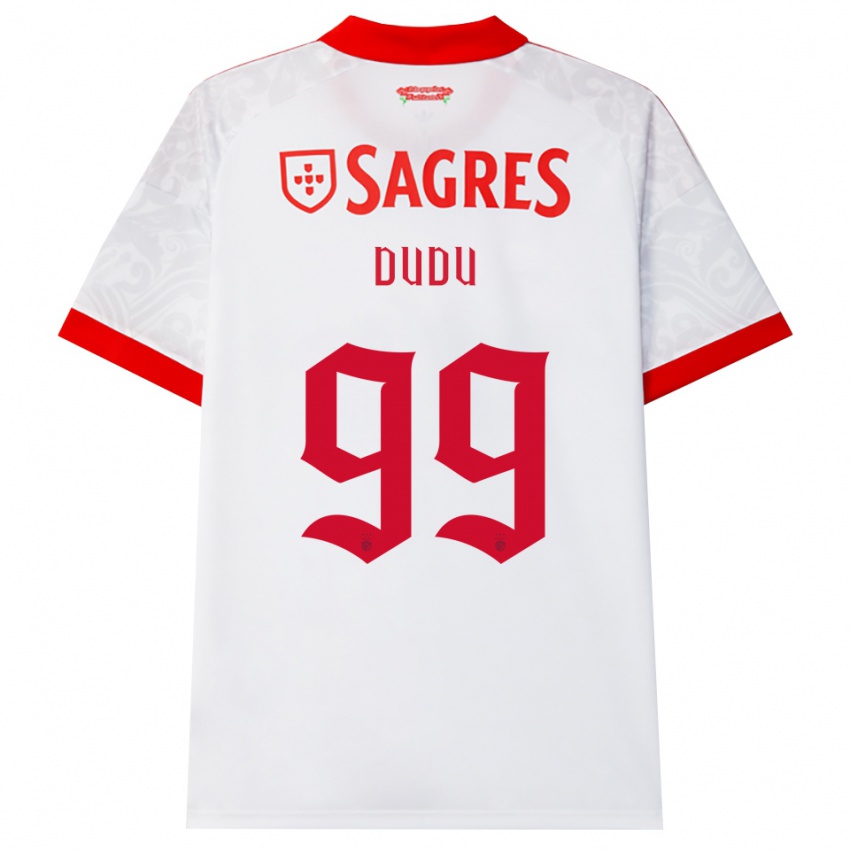 נשים Dudu #99 לבן אדום צהוב הרחק ג'רזי 2026/27 חולצה קצרה
