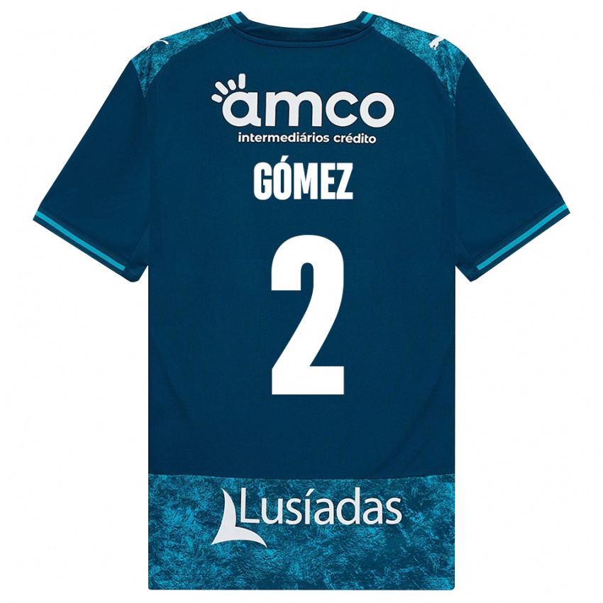 נשים Víctor Gómez #2 אפור כהה טורקיז בינוני הרחק ג'רזי 2026/27 חולצה קצרה