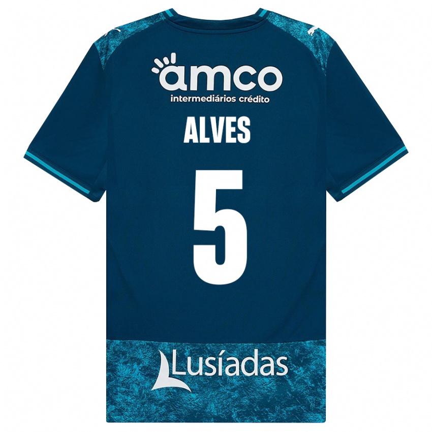 נשים Eduardo Alves #5 אפור כהה טורקיז בינוני הרחק ג'רזי 2026/27 חולצה קצרה