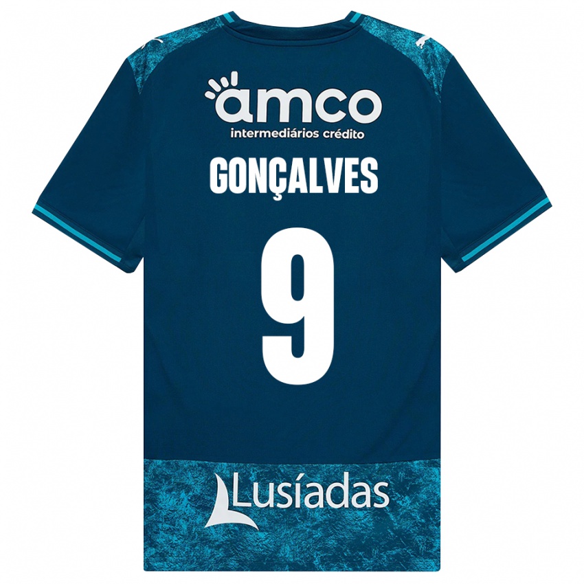 נשים João Gonçalves #9 אפור כהה טורקיז בינוני הרחק ג'רזי 2026/27 חולצה קצרה