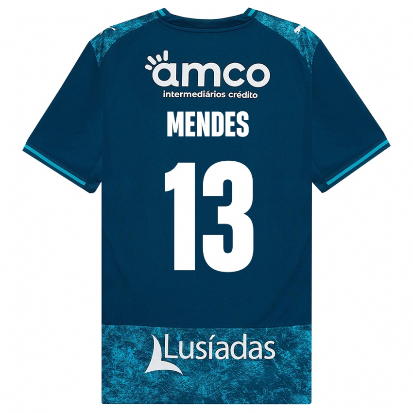 נשים Emmanuel Mendes #13 אפור כהה טורקיז בינוני הרחק ג'רזי 2026/27 חולצה קצרה