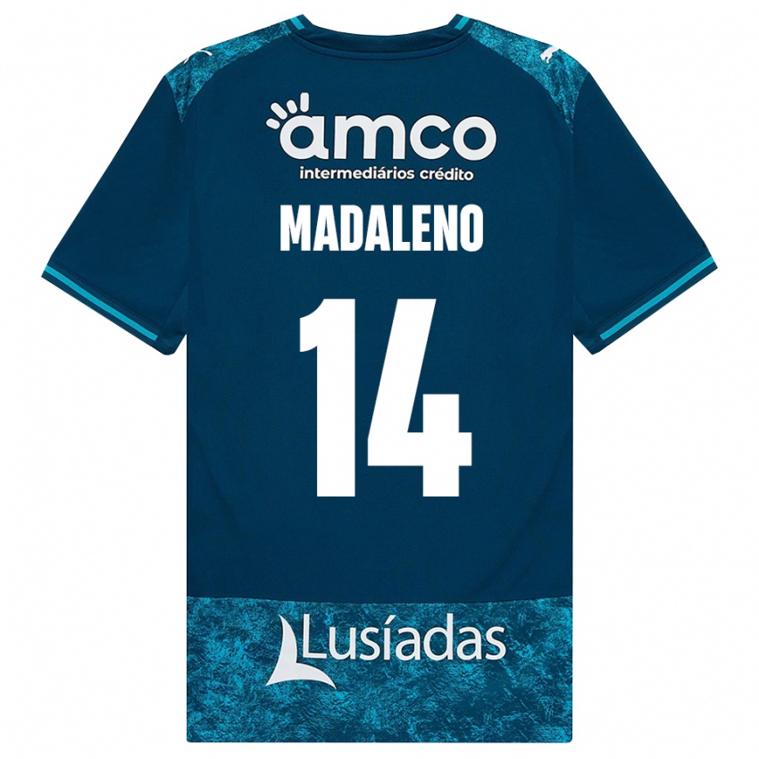נשים Diogo Madaleno #14 אפור כהה טורקיז בינוני הרחק ג'רזי 2026/27 חולצה קצרה
