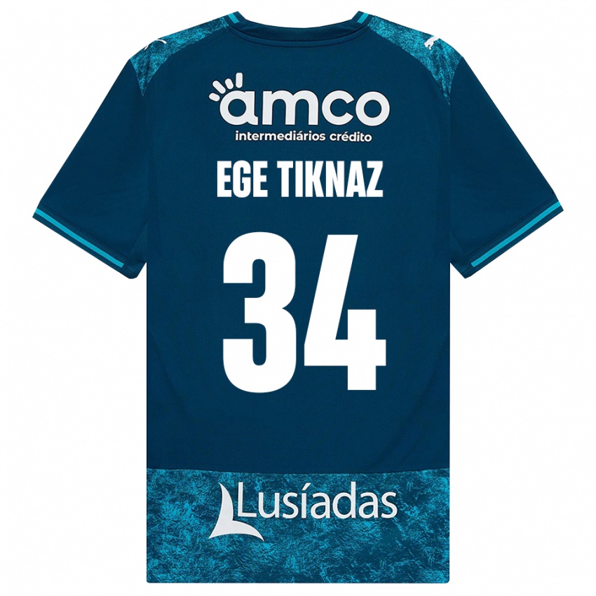 נשים Demir Ege Tıknaz #34 אפור כהה טורקיז בינוני הרחק ג'רזי 2026/27 חולצה קצרה