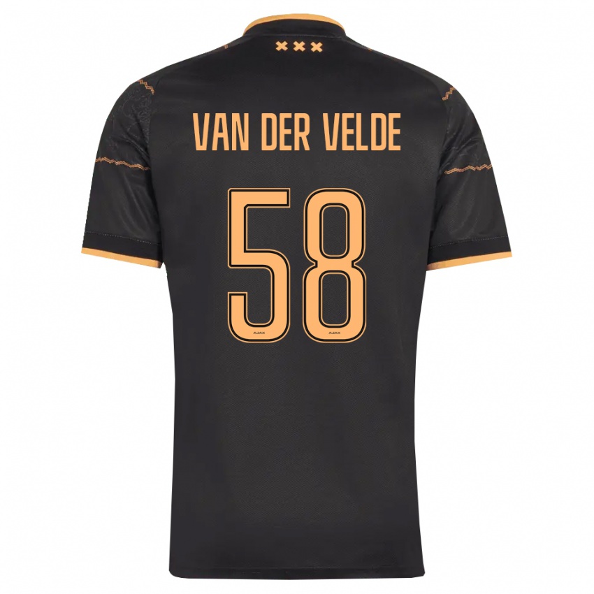 נשים Valentijn Van Der Velde #58 שחור כתום הרחק ג'רזי 2026/27 חולצה קצרה