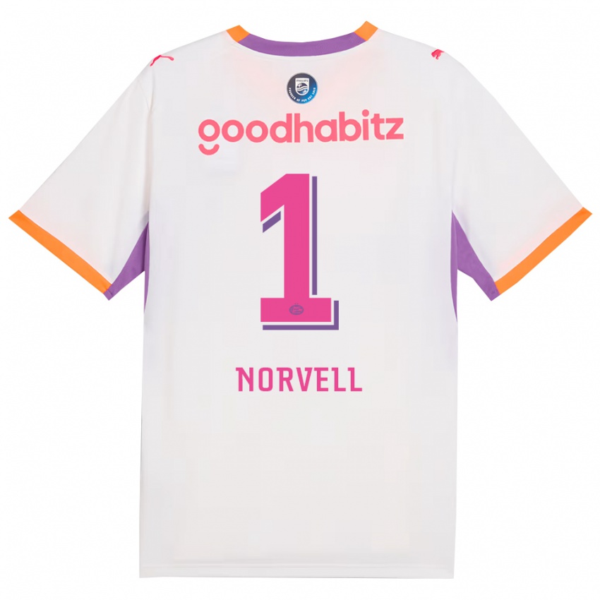 נשים Jaden Norvell #1 לבן סגול כתום הרחק ג'רזי 2026/27 חולצה קצרה