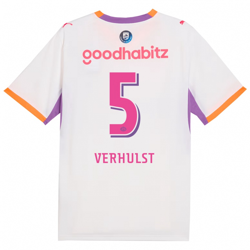 נשים Gino Verhulst #5 לבן סגול כתום הרחק ג'רזי 2026/27 חולצה קצרה