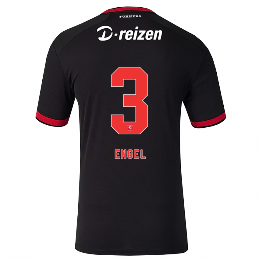נשים Daan Engel #3 אדום לבן שחור הרחק ג'רזי 2026/27 חולצה קצרה