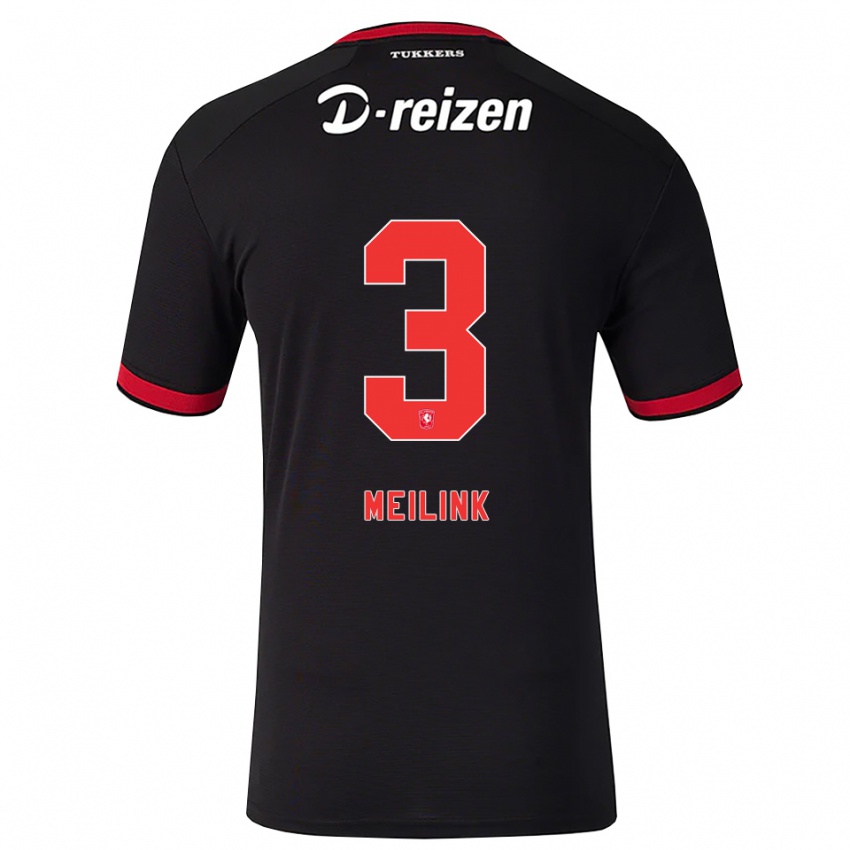 נשים Jip Meilink #3 אדום לבן שחור הרחק ג'רזי 2026/27 חולצה קצרה