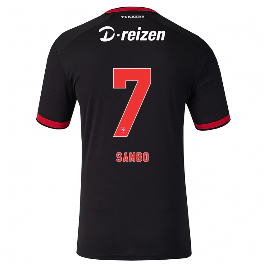 נשים Giandro Sambo #7 אדום לבן שחור הרחק ג'רזי 2026/27 חולצה קצרה