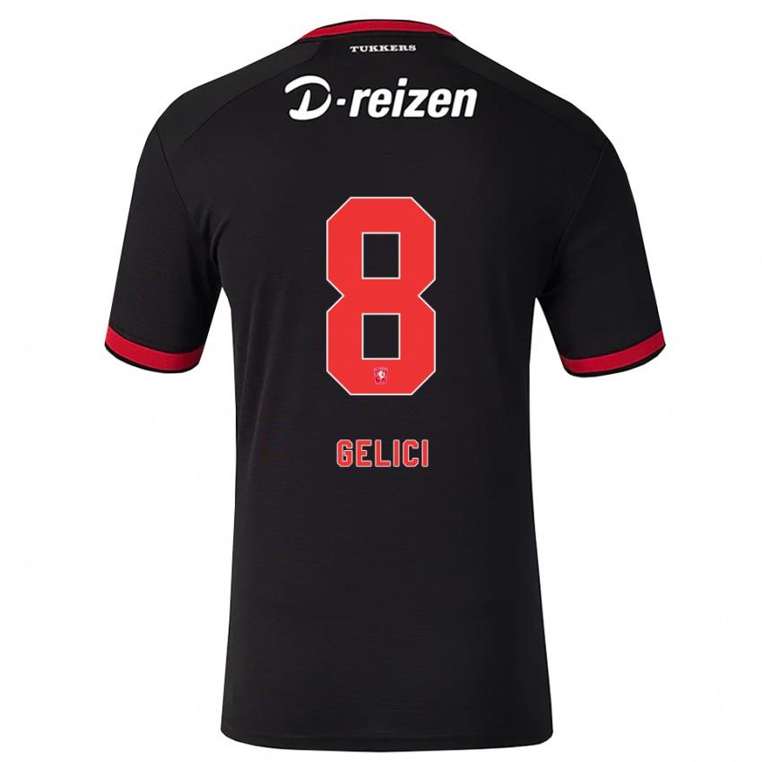 נשים Delano Gelici #8 אדום לבן שחור הרחק ג'רזי 2026/27 חולצה קצרה
