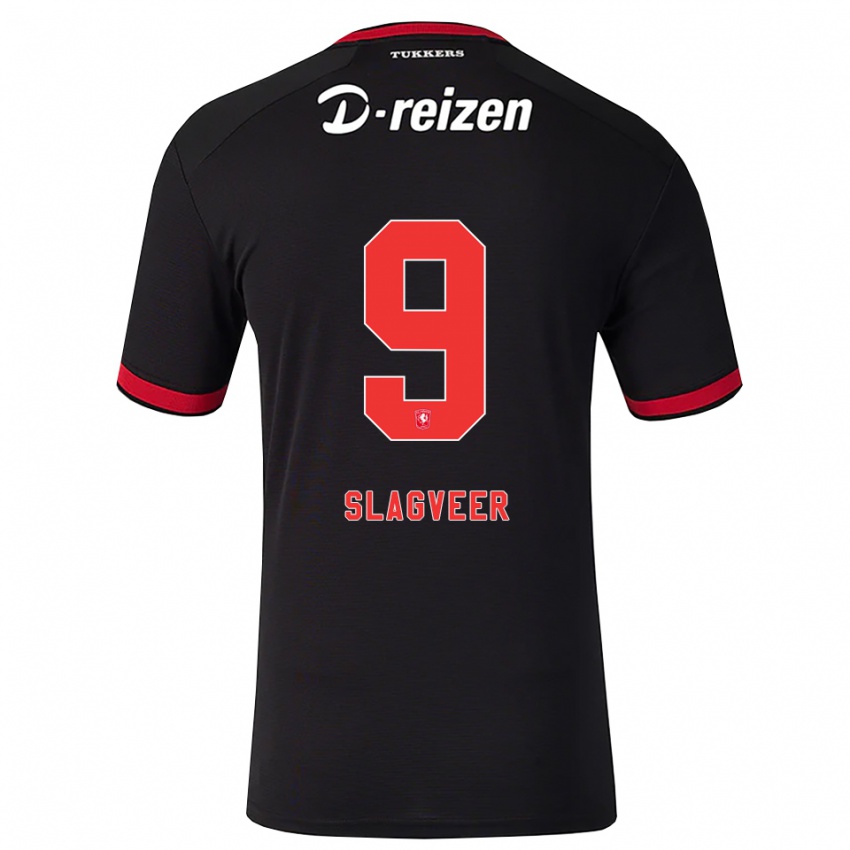 נשים Derrick Slagveer #9 אדום לבן שחור הרחק ג'רזי 2026/27 חולצה קצרה