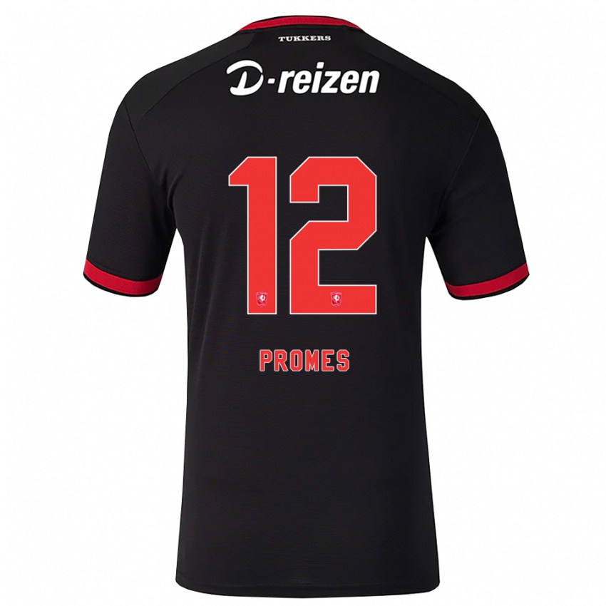 נשים Valentino Promes #12 אדום לבן שחור הרחק ג'רזי 2026/27 חולצה קצרה