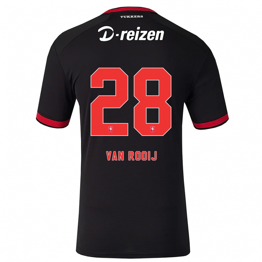 נשים Bart Van Rooij #28 אדום לבן שחור הרחק ג'רזי 2026/27 חולצה קצרה