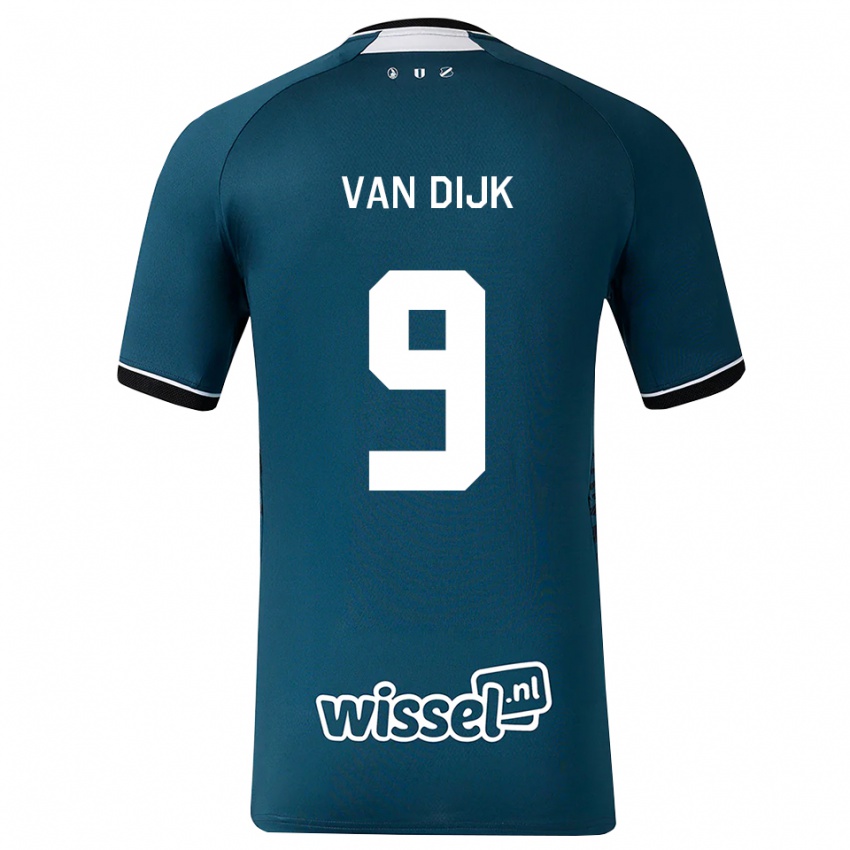 נשים Bright Van Dijk #9 אפור כהה לבן הרחק ג'רזי 2026/27 חולצה קצרה