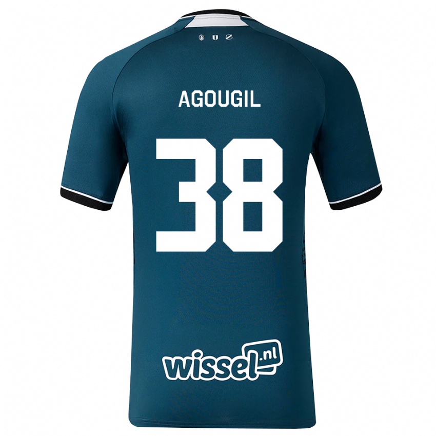 נשים Oualid Agougil #38 אפור כהה לבן הרחק ג'רזי 2026/27 חולצה קצרה