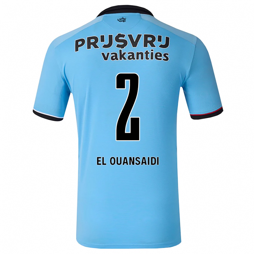 נשים Keyane El Ouansaidi #2 כחול שמיים עמוק שחור אדום הרחק ג'רזי 2026/27 חולצה קצרה