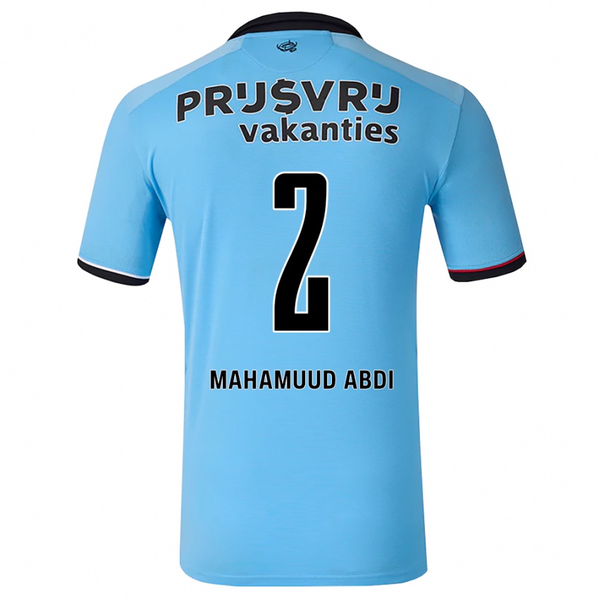 נשים Nuuradiin Mahamuud Abdi #2 כחול שמיים עמוק שחור אדום הרחק ג'רזי 2026/27 חולצה קצרה