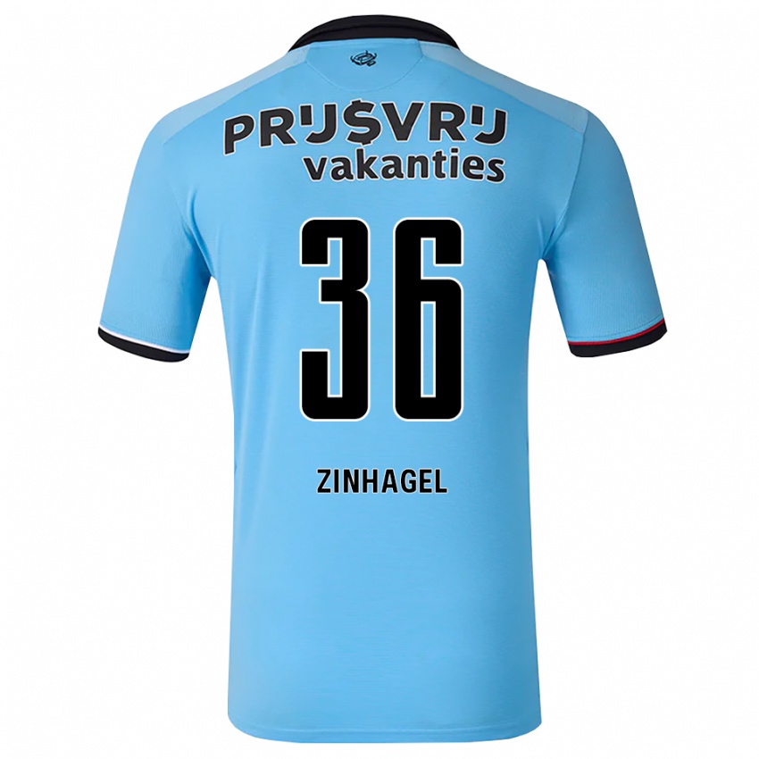 נשים Jivayno Zinhagel #36 כחול שמיים עמוק שחור אדום הרחק ג'רזי 2026/27 חולצה קצרה