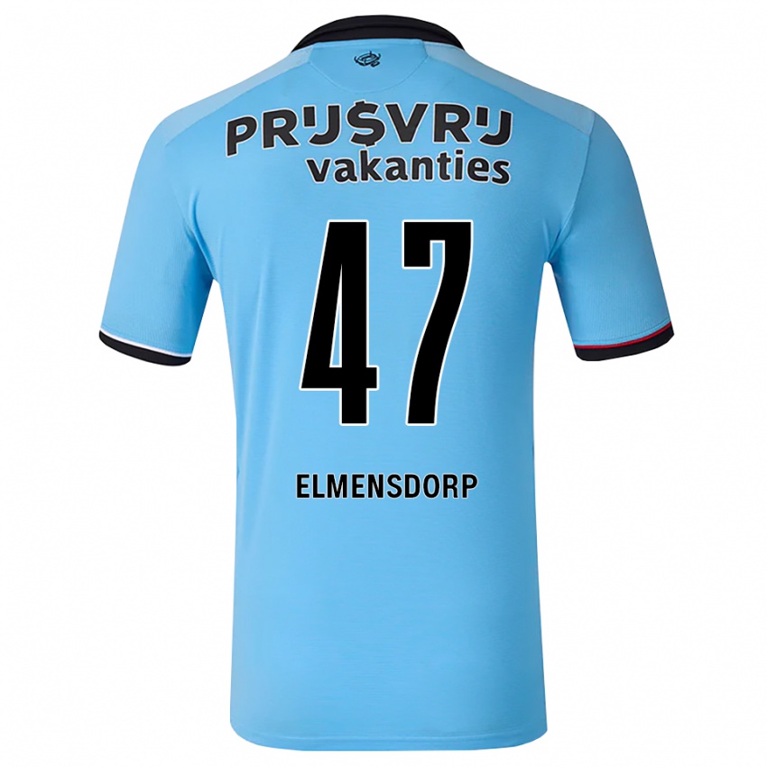 נשים Paris Elmensdorp #47 כחול שמיים עמוק שחור אדום הרחק ג'רזי 2026/27 חולצה קצרה
