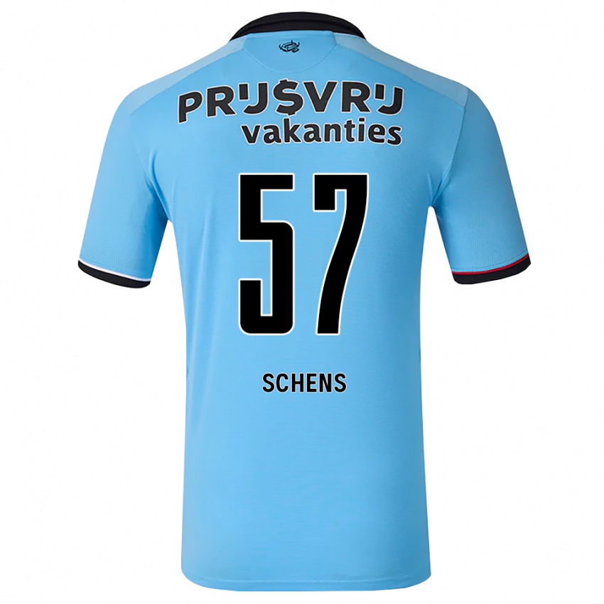 נשים Twan Schens #57 כחול שמיים עמוק שחור אדום הרחק ג'רזי 2026/27 חולצה קצרה
